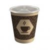 Set 10 pahare carton cu capac pentru cafea, 200 ml