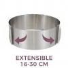 Forma inox extensibila pentru patiserie sau cofetarie, diametre 16-30 cm