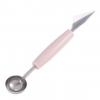 Decorator dublu din plastic si inox, 2 capete diferite, 18 cm, baller+decorator, maner roz