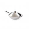 Tigaie Wok profesionala, cu capac, 360x(H)180 mm, inox, potrivit si pt inductie