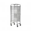 Carucior mobil pt debarasare tavi - pt 15 tavi 60x40 cm- structura inox - 690x515x(H)1695 mm